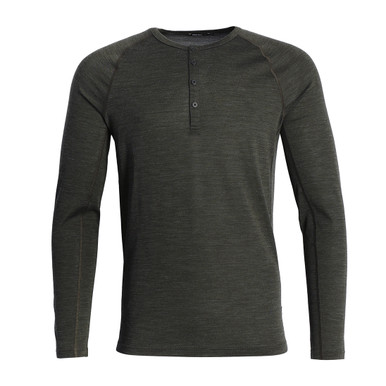 Men's Merino Union 150 Long Sleeve Henley Tundra Brown Marl hover