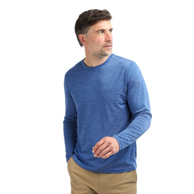 Men's Merino Cool Long Sleeve T Stratus Blue Marl