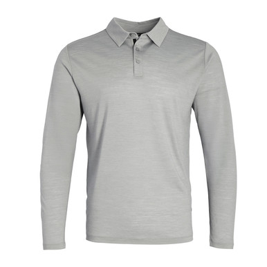 Men's Merino Cool Long Sleeve Polo Haze Grey hover