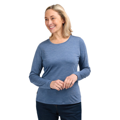 Women's Merino Cool Long Sleeve T Ocean Blue Marl