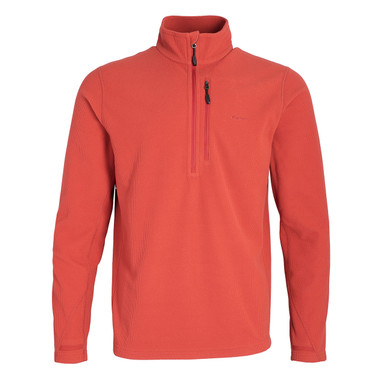 Men's Microgrid Fleece Zip Neck Top Lava Red hover