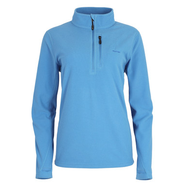 Women's Microgrid Fleece Zip Neck Top Azure Blue hover