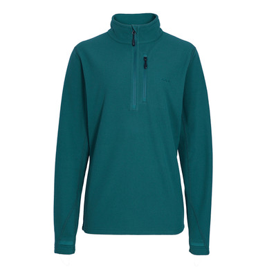 Women's Microgrid Fleece Zip Neck Top Pacific Green hover