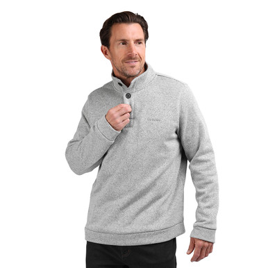 Men's Boundary Button Jumper Haze Grey Marl