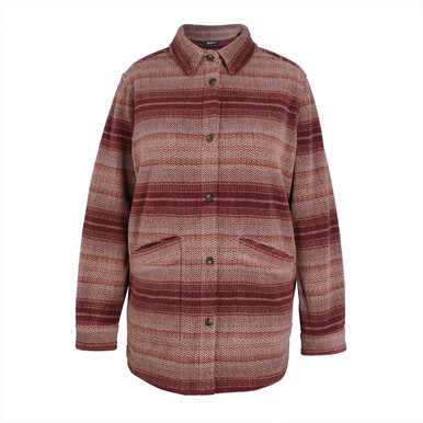 Women's Valle Fleece Overshirt Arizona Red Stripe hover