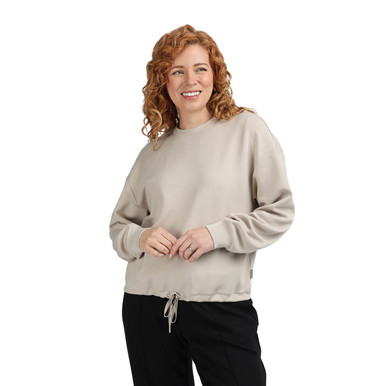 Women's Levende Crew Neck Sweatshirt Linen Grey