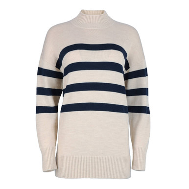 Women's Fairhall Funnel Neck Jumper Cream/Navy Stripe hover