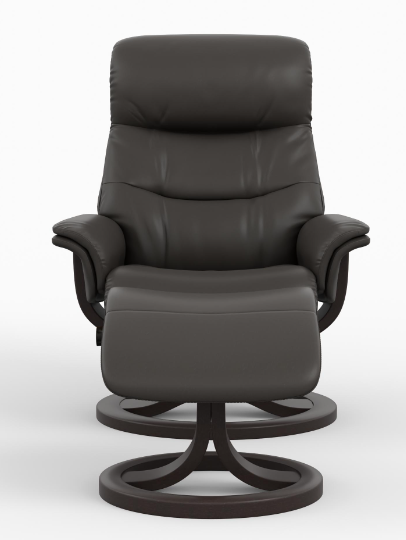 Anne Recliner & Ottoman Storm Leather (Large)