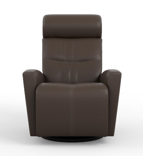Milan Brown Leather Rocker/Recliner (Small)