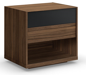 Mobican - Mimosa Night Table, 2 Drawers w/ 1 Glass Drawer Front