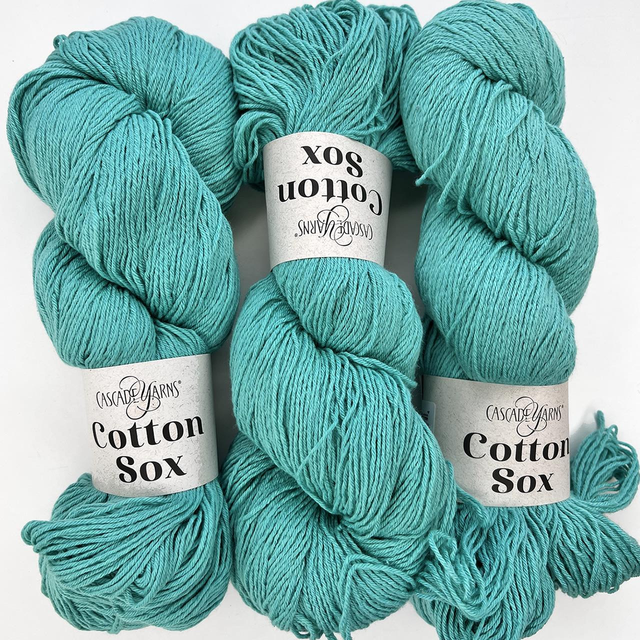 CY Cotton Sox 27 Blue Turquoise - Simply Socks Yarn Company
