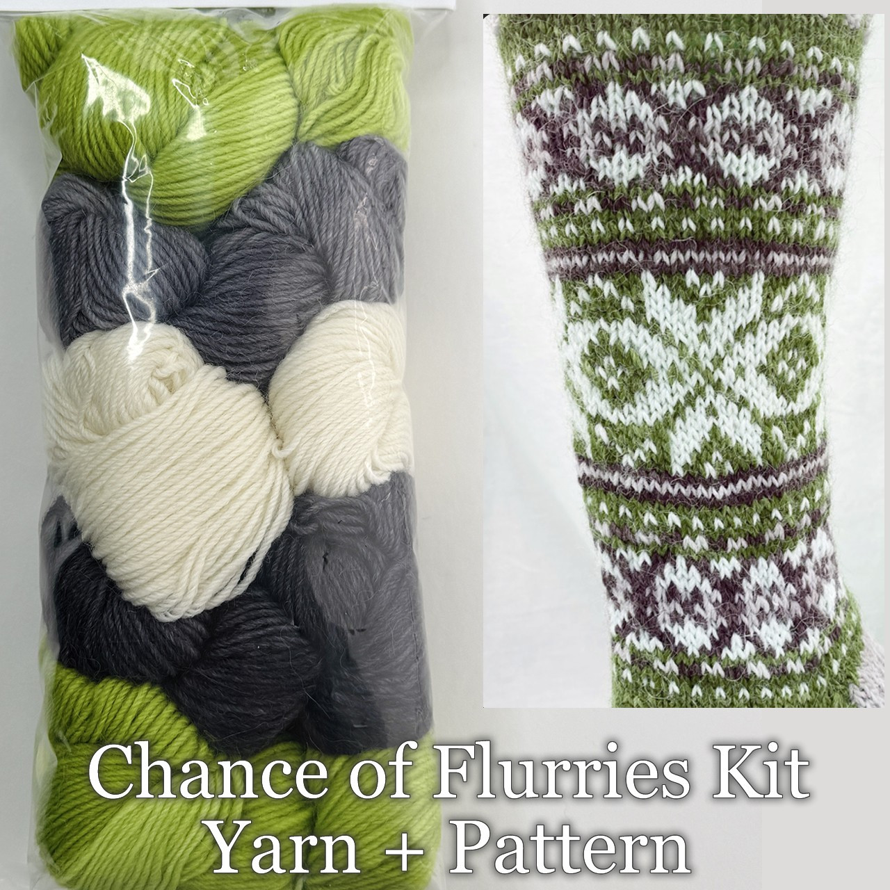 AYC Flurries Sock Kit- Lime -