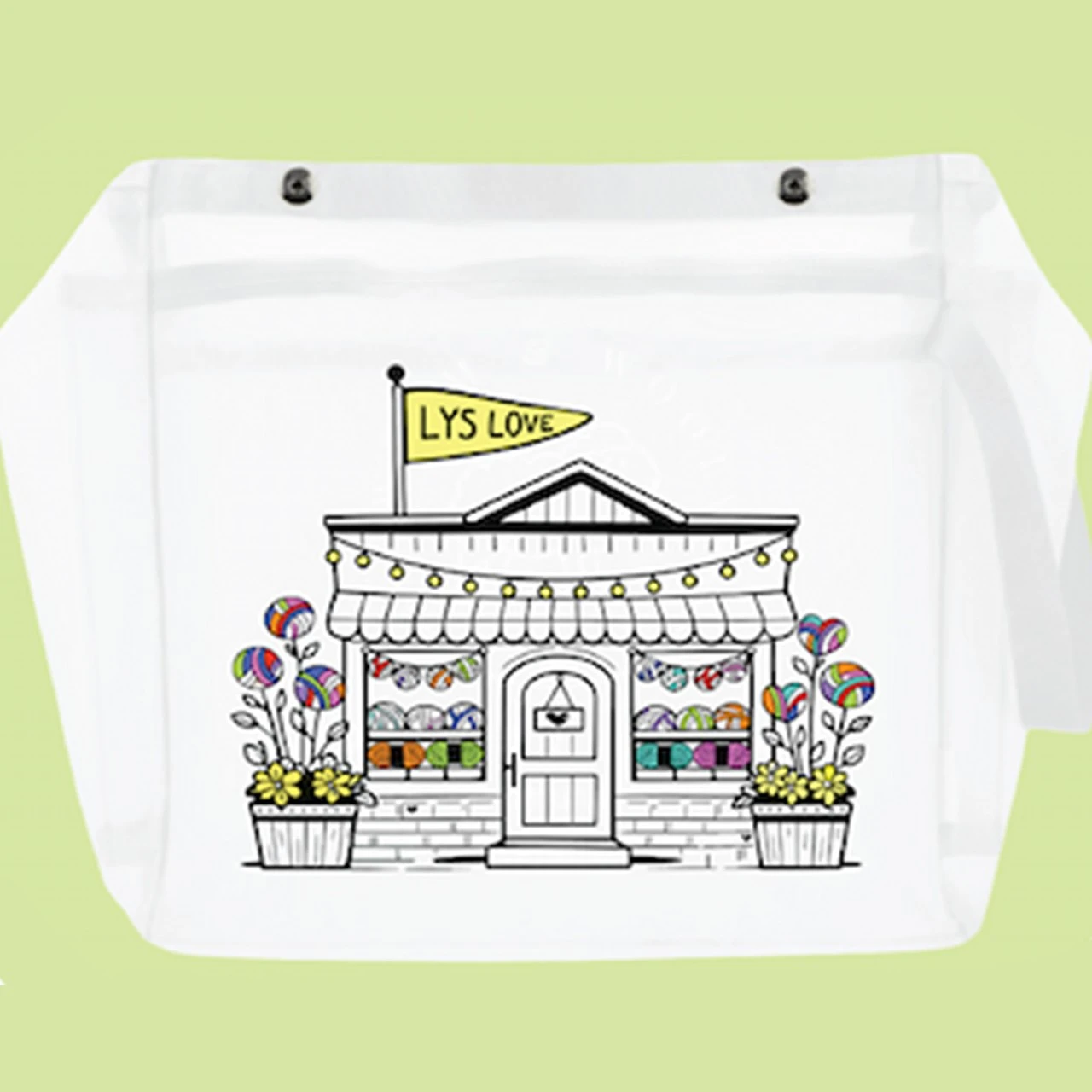 Della Q White LYS Sack w Handle -