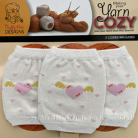 Yarn Cozy White w Pink Hearts -