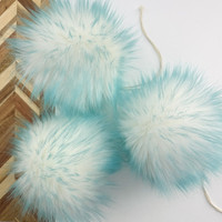 SSYC Pom Pom White & Aqua - M -