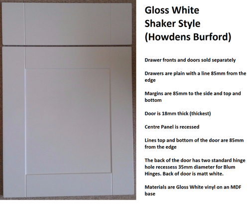 Gloss White Shaker *(Compatible with Howdens Burford)*Doors