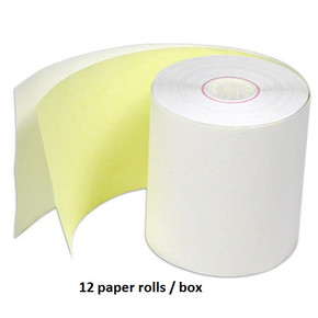 3" x 90ft (2-Ply Carbonless Paper White/Yellow) - 12 rolls