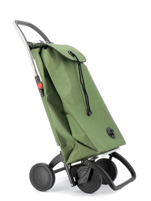 Carro de compra Rolser I-MAX MF verde con bolsa amplia y estructura plegable