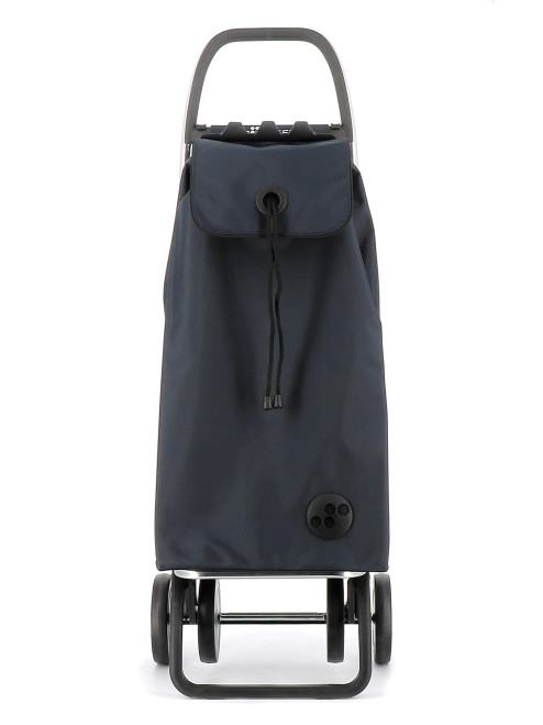 Vista frontal del carro de compra Rolser I-MAX MF color marengo con cierre de cordón y solapa