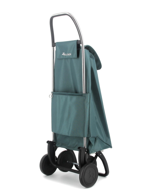 Carro de compra Rolser con bolsa sea coast mostrando la estructura de aluminio desde atrás