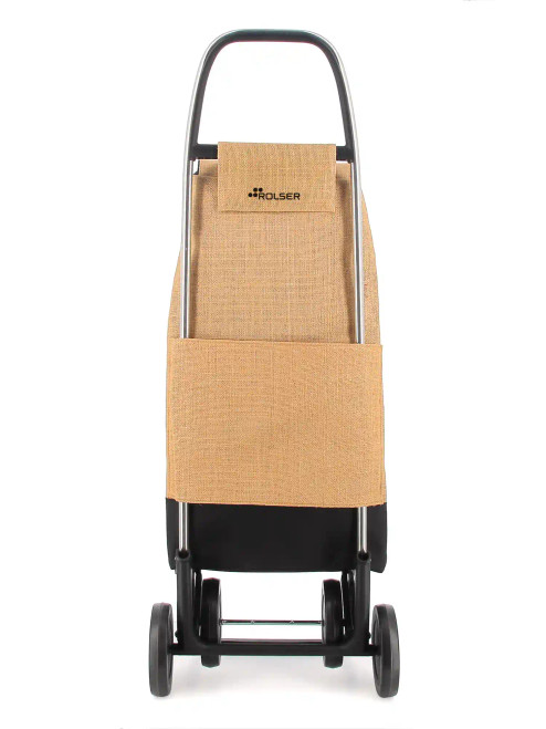 Parte trasera del carro de compra Rolser I-Max Yute color natural con estructura de aluminio