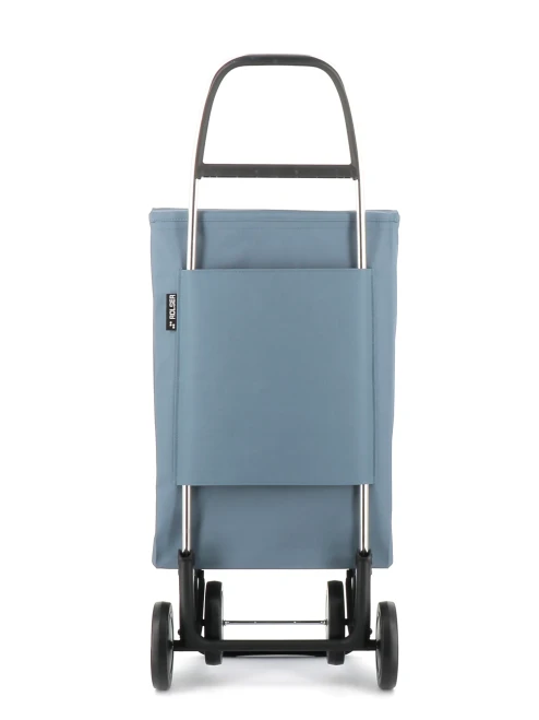 Detalle trasero del carro Rolser color mar con bolsillo de la bolsa