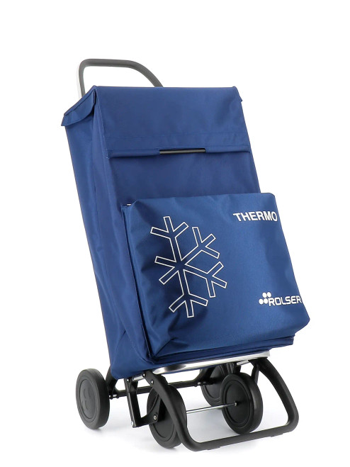 Carro de compra Rolser térmico azul con bolsa isotérmica y estructura resistente
