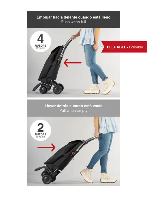 Carro de compra Rolser plegable con sistema de 4 ruedas