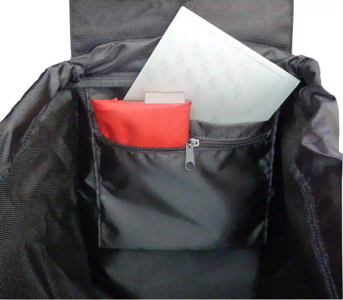 Interior de la bolsa del carro Rolser con compartimentos organizadores