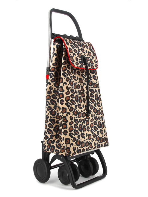 Carro Rolser animal print camel con diseño moderno y ruedas giratorias