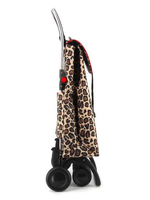 Vista lateral del carro Rolser animal print camel con estructura de aluminio