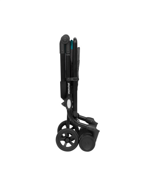 Carro de la compra Playmarket gris zafiro easy go plegado compacto vista lateral