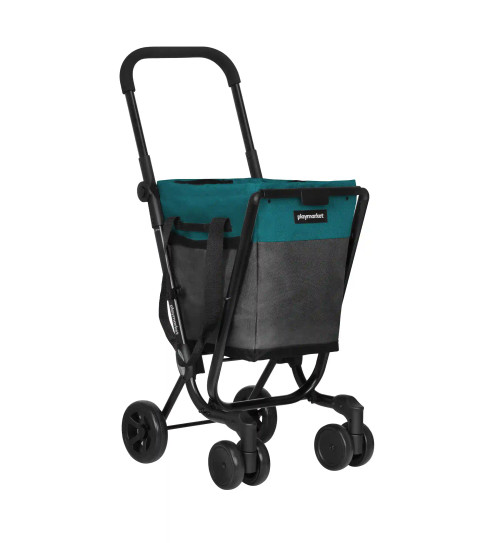 Carro Playmarket easy go gris zafiro vista frontal con detalle ruedas