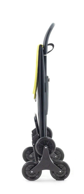 carro de compra Garmol travel con chasis de 6 ruedas en vista lateral plegado