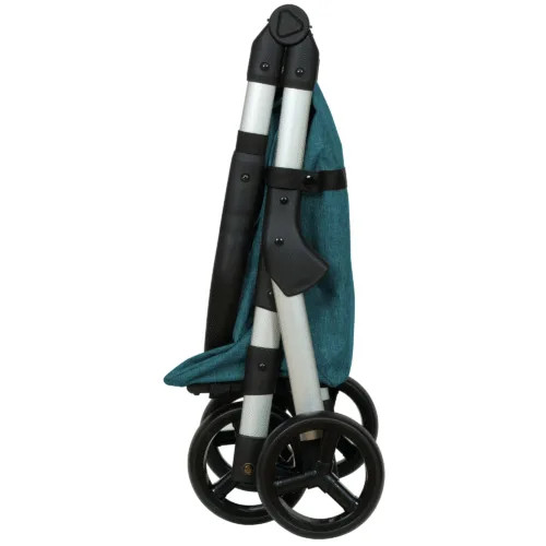Carrito de compra muuvi up termo aqua plegado compacto, vista lateral