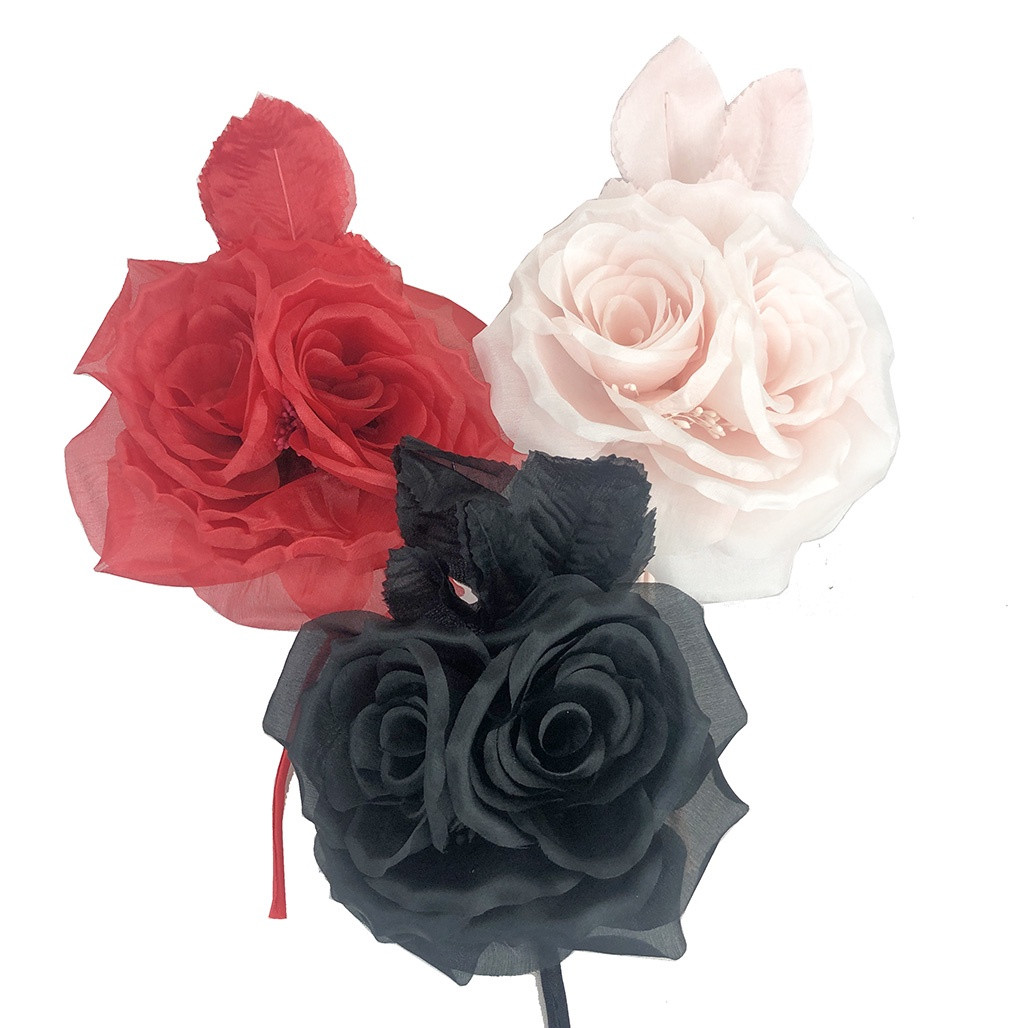 Lena Silk Twin Rose - Hatters Millinery Supplies