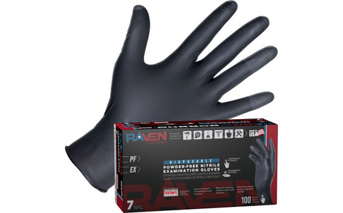 Raven®  Patriot Powder-Free Nitrile Disposable Gloves (100/Box)