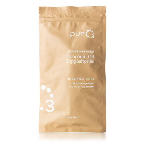 PurO3 Ozonated Coconut Oil Suppositories with Vitamin E