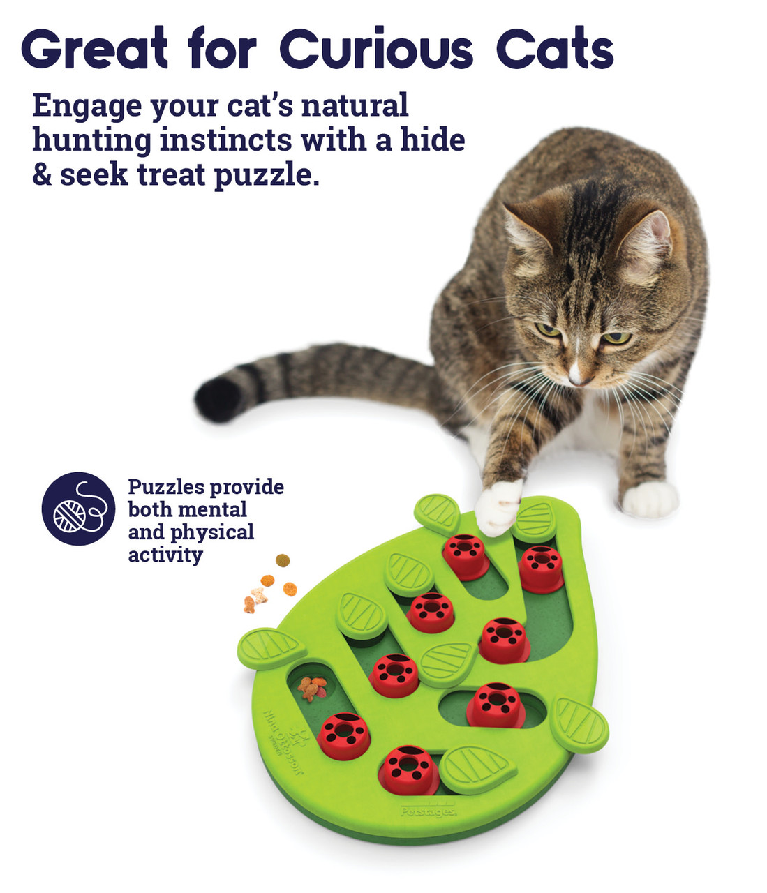 Petstages Jungle Mat Cat Activity Play Mat, Green, One-Size