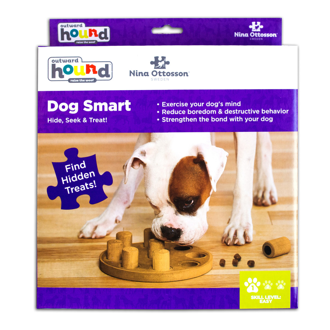 HOUNDGAMES Dog Puzzle Toys for Boredom, Chew Teething and Treat Dispensing for Smart Medium to Large Dogs - IQ Mental enrichm