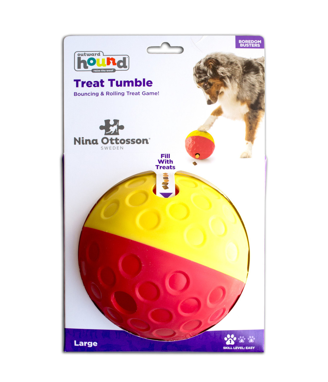 Rolling Dog Toy - Treat Dispensing and Dental Hygiene - Large