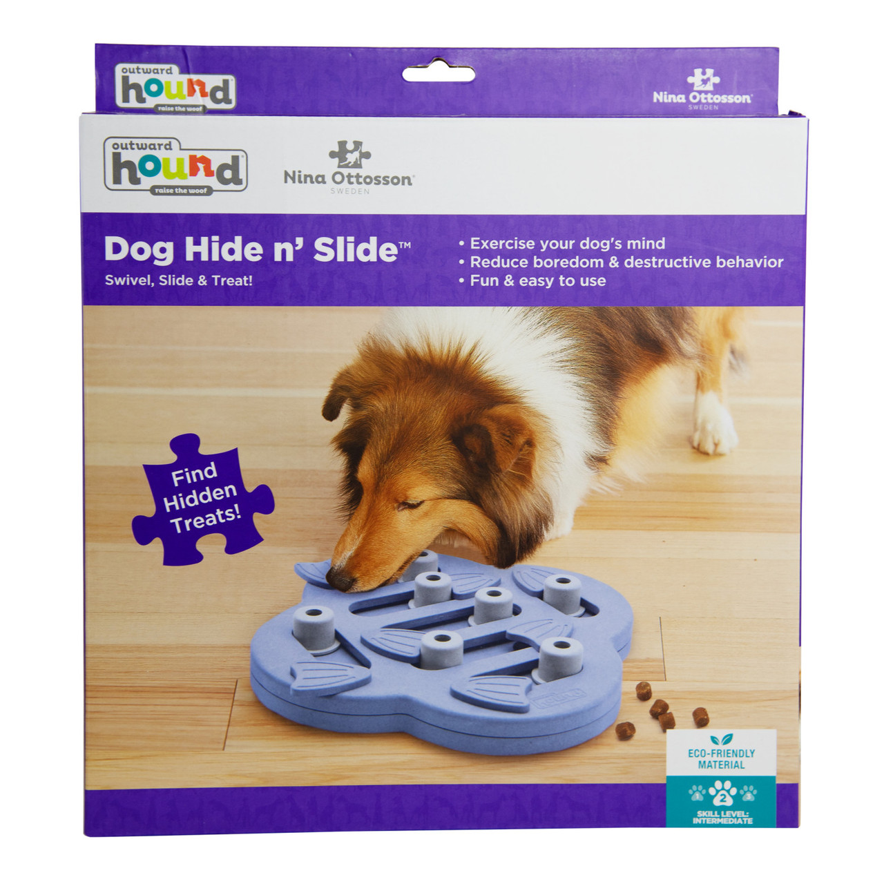 Outward Hound Twister Interactive Treat Puzzle Dog Toy, Purple, One-Size 
