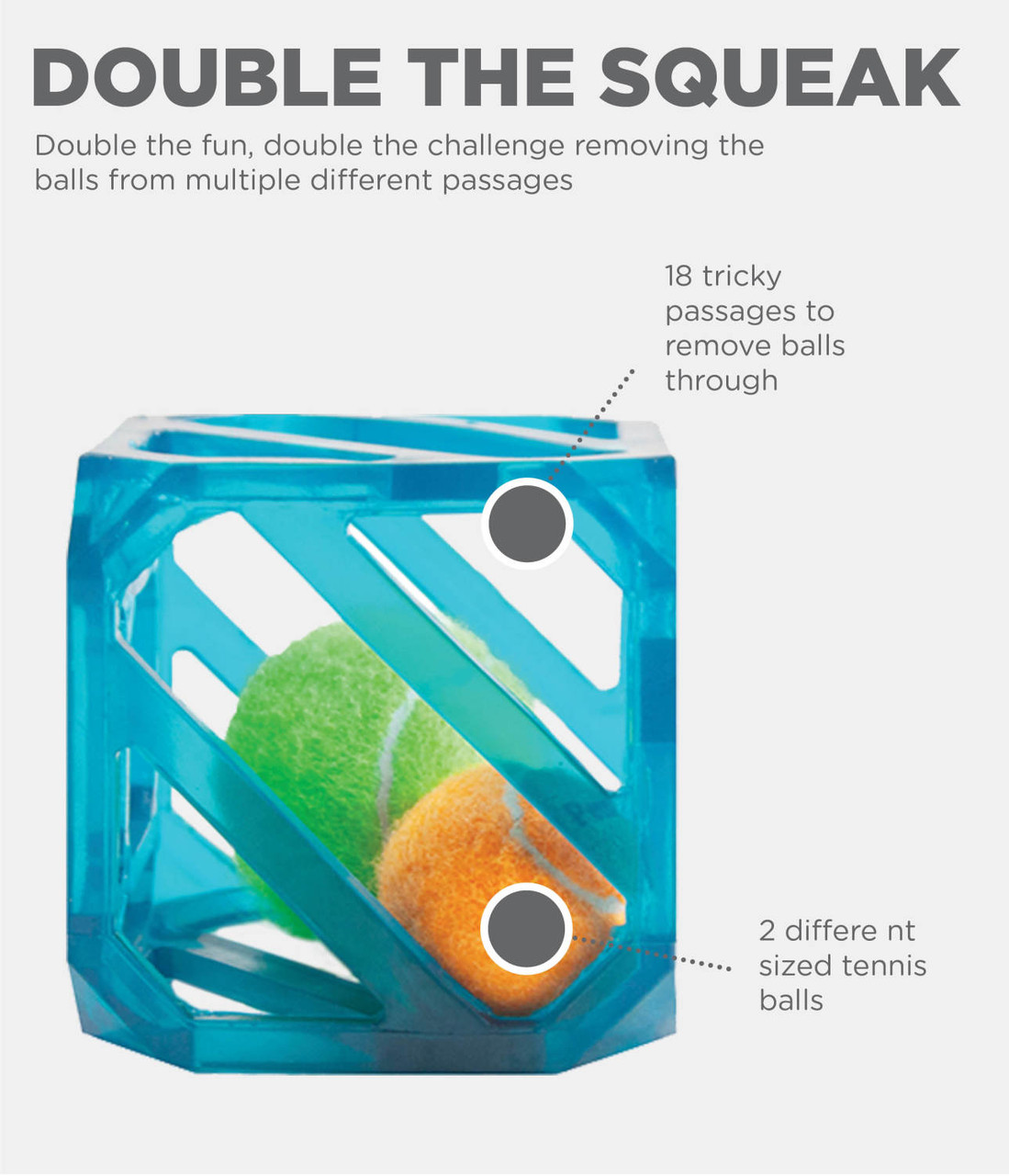 Outward Hound Puzzle Cube Interactive Squeaky Dog Toy, Blue