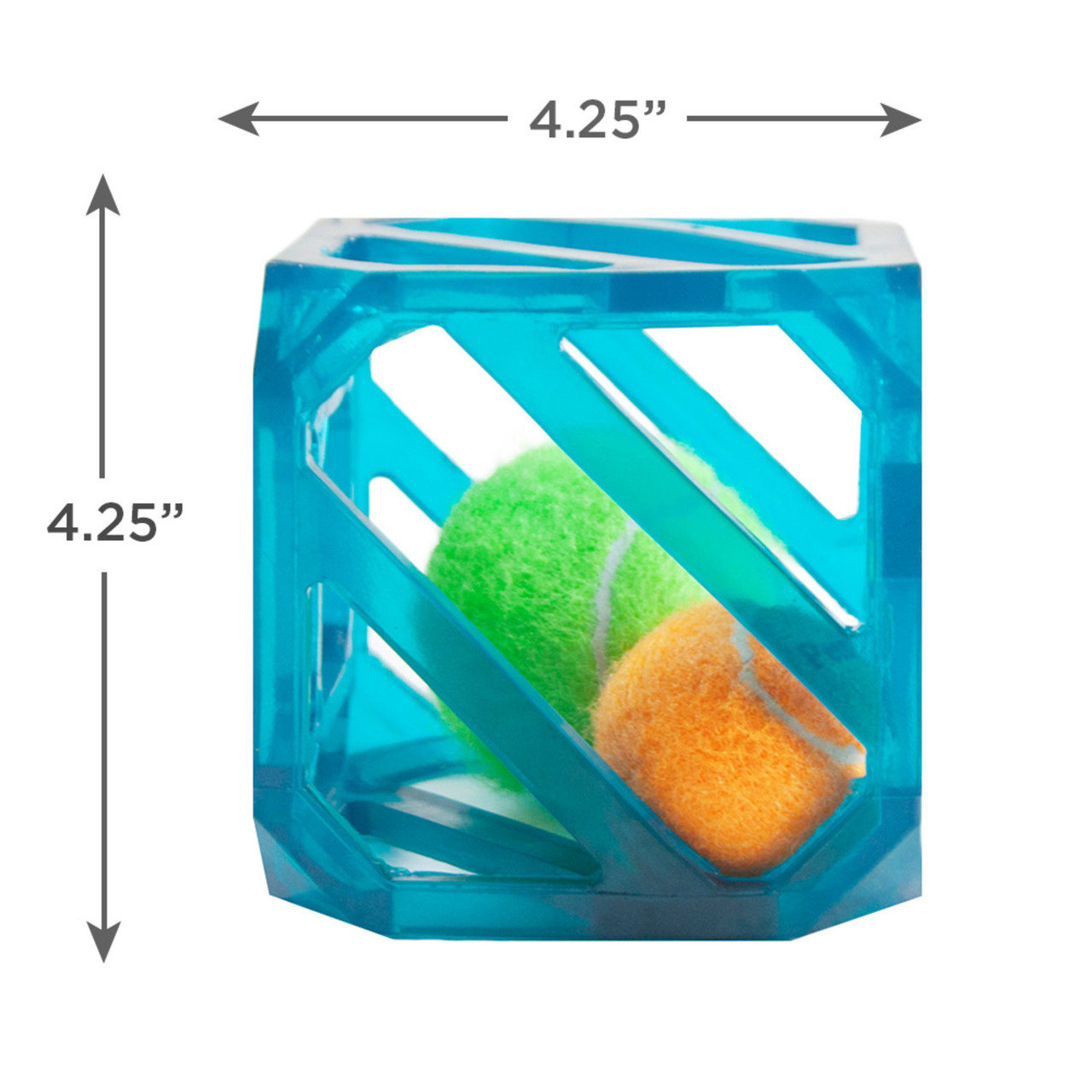 Outward Hound Puzzle Cube Interactive Squeaky Dog Toy, Blue