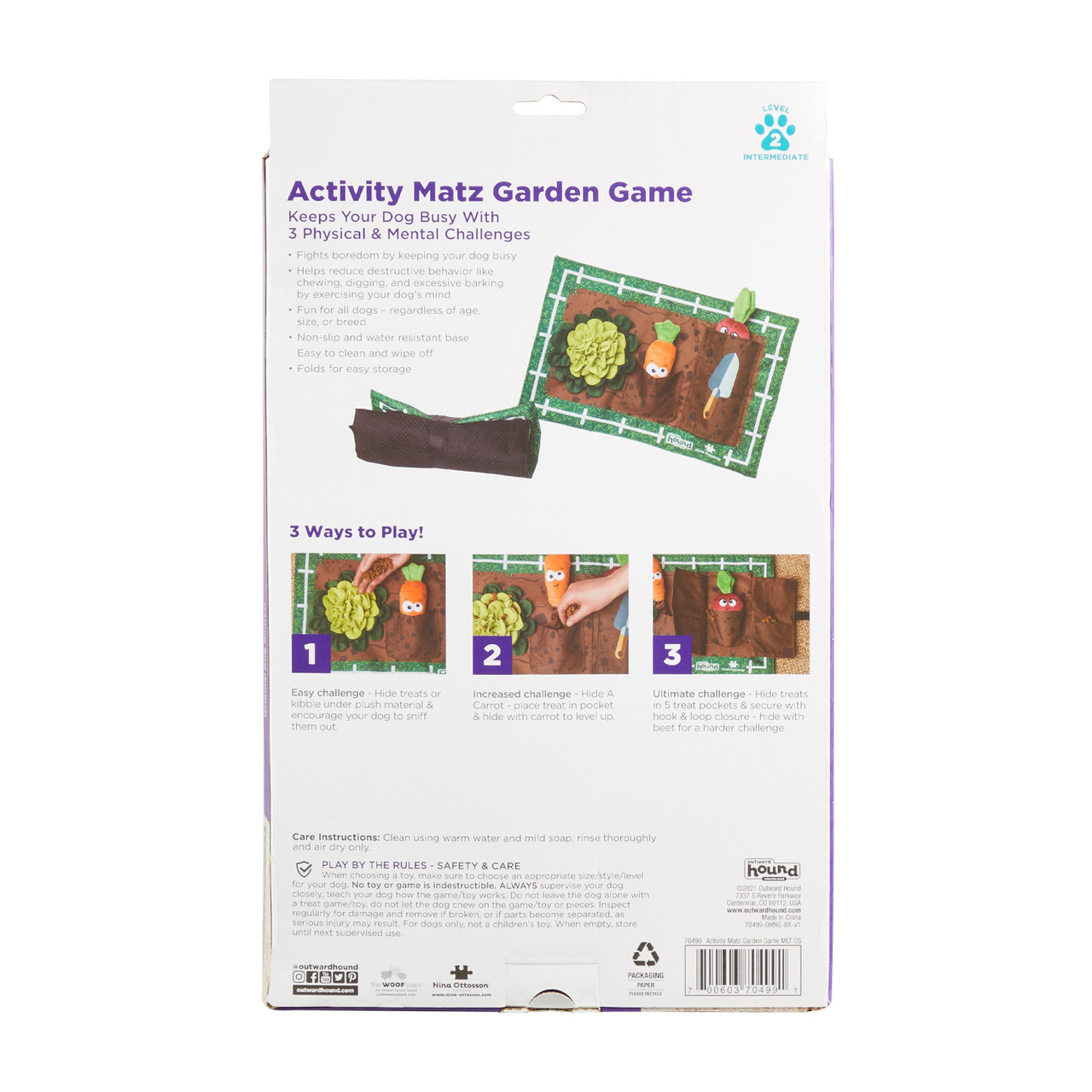 OUTWARD HOUND Activity Matz GARDEN GAME Dog Puzzle Mat - The Fish