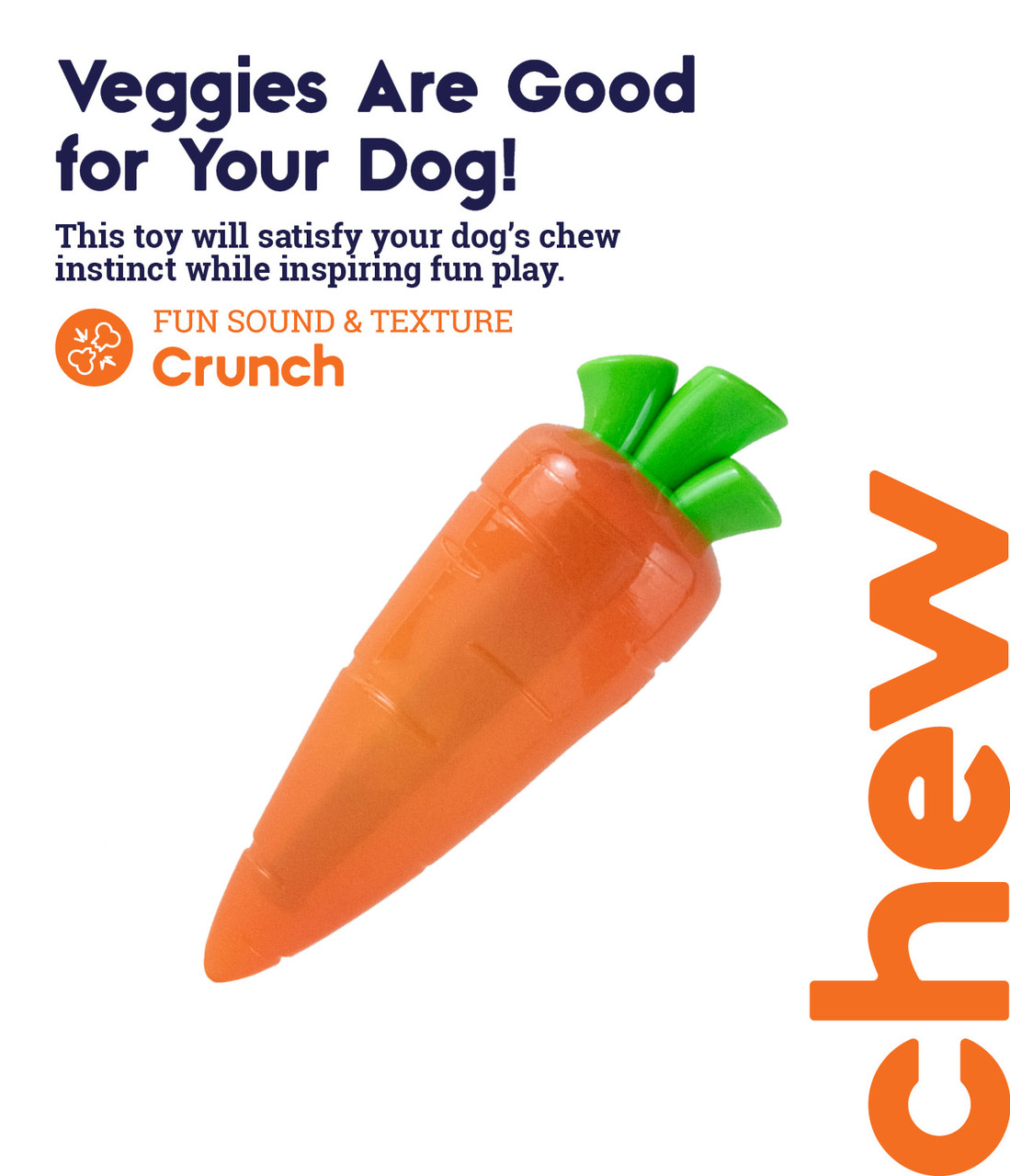 Outward Hound Crunch Veggies Dog Chew Toy Carrot