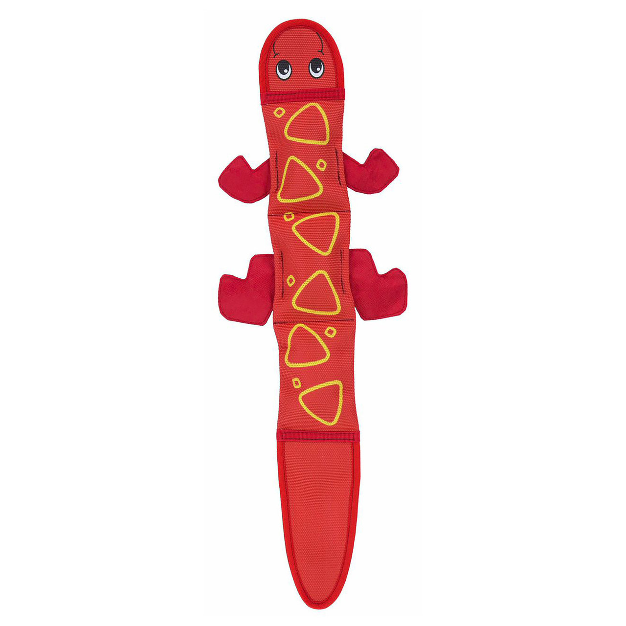 Outward Hound Invincibles Red & Orange Gecko Dog Toy, 2 Squeakers