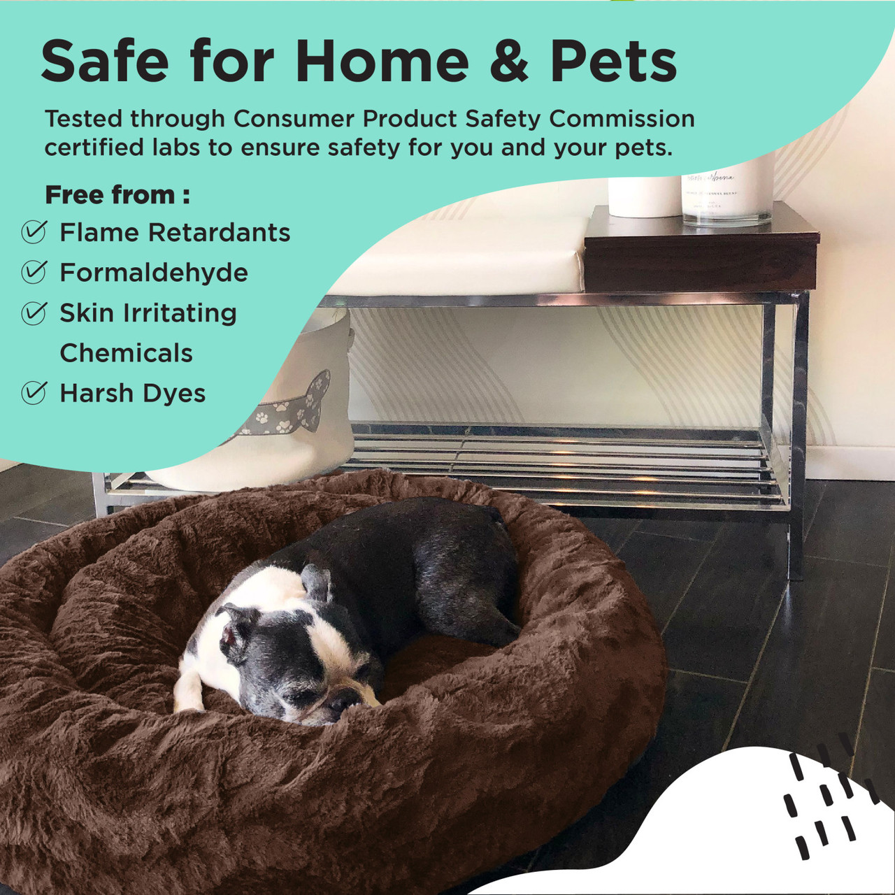 2 Piece Bundle: Donut Lux Bed, Throw Blanket Cat & Dog Bundle Set