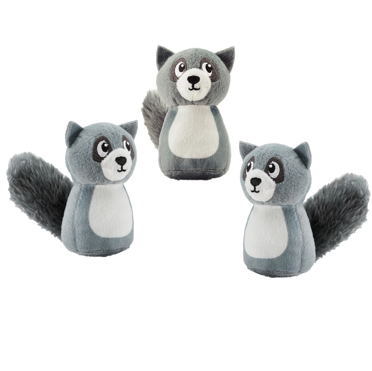 Outward Hound Invincibles Mini Grey Raccoon Plush Dog Toy, Small