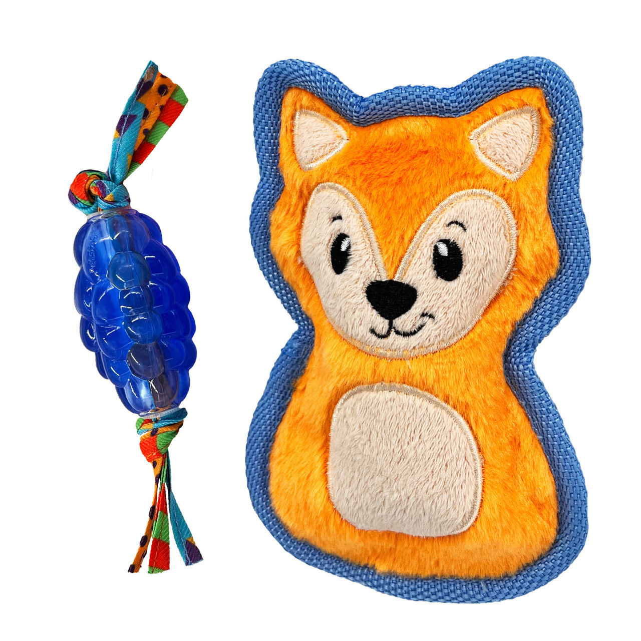 Mini Orka & Friends Fox Dog Toys - 2 pack, Multi, XS